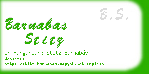barnabas stitz business card